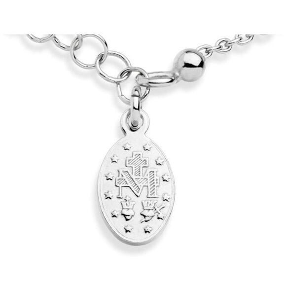 Sterling Silver Rosary Cross Chain Bracelet - Picture 5 of 6